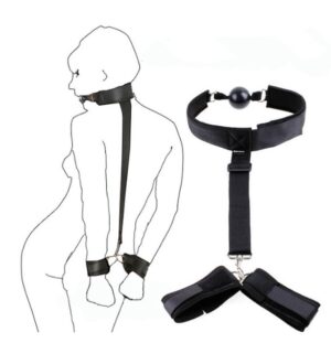 Esposas o Arnes DBS para manos y boca con Mordaza
