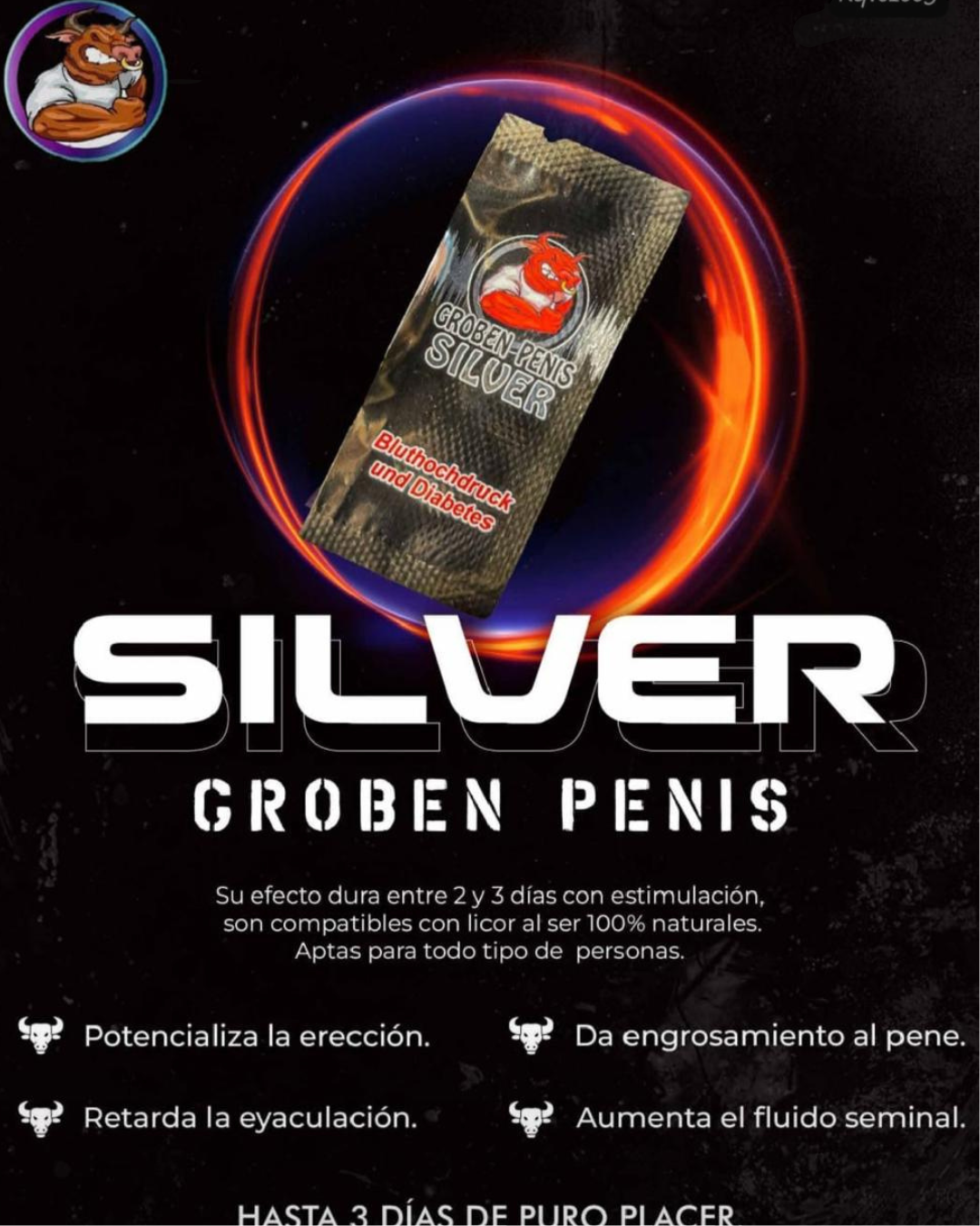 Groben Silver Groben Penis Silver Potencializador Sexual Masculino (para hipertensos y diabeticos).