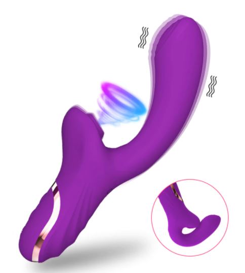 Vibrador con Succionador 2 en 1 Doble Estimulacion