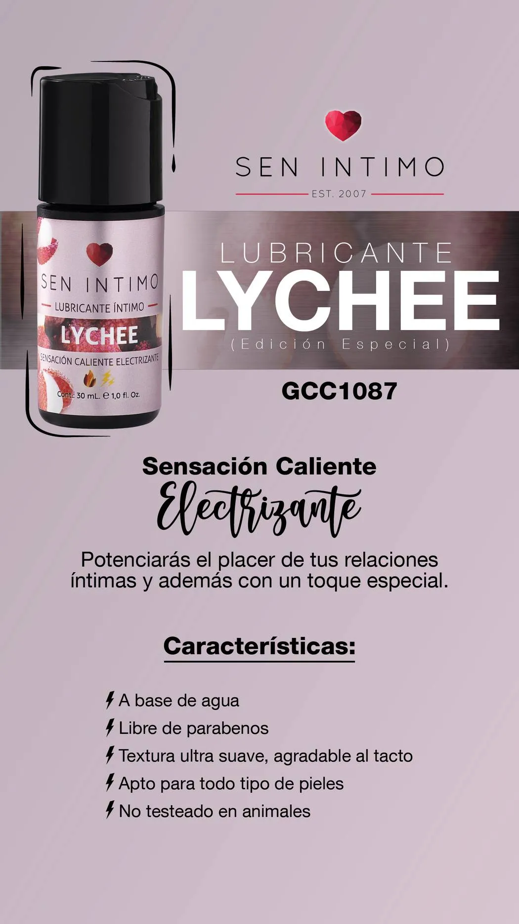 Electrizante Lychee X 30 Ml Sen Intimo - Imagen 2