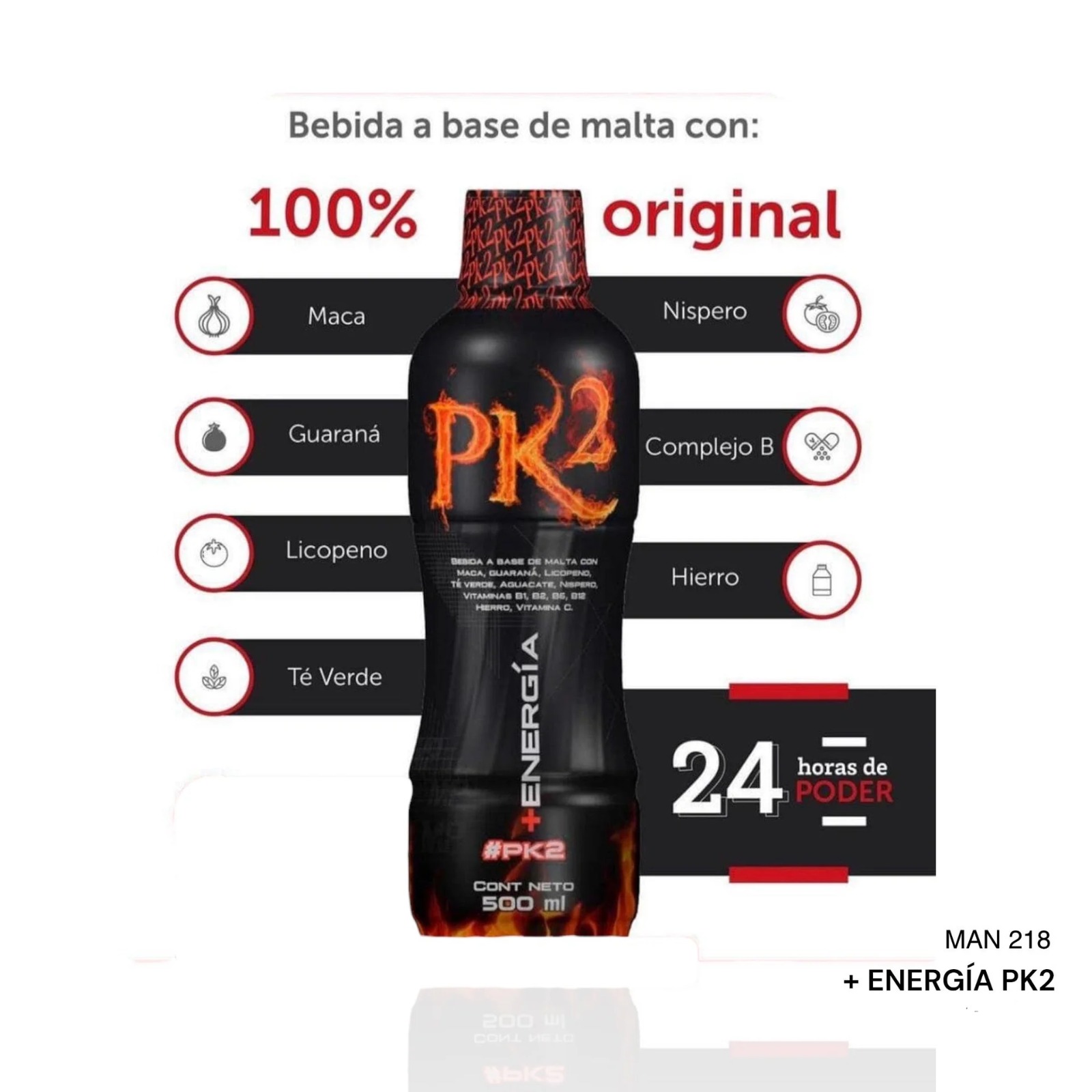 Energizante Potenciador Líquido PK2 X 500ml - Imagen 2