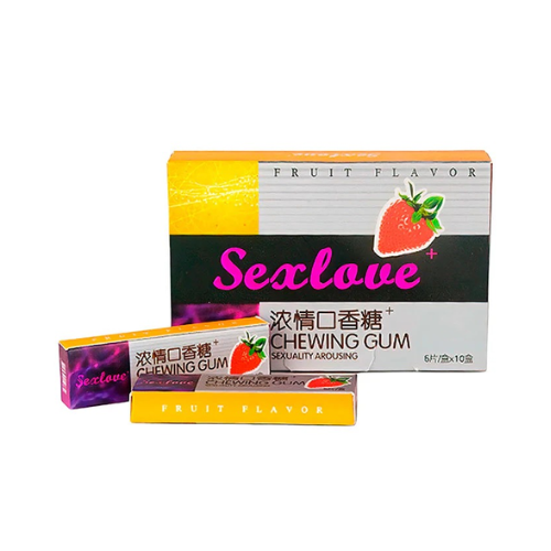 Caja de Chicle Caja de Chicle Estimulante Sex Love Fresa x10