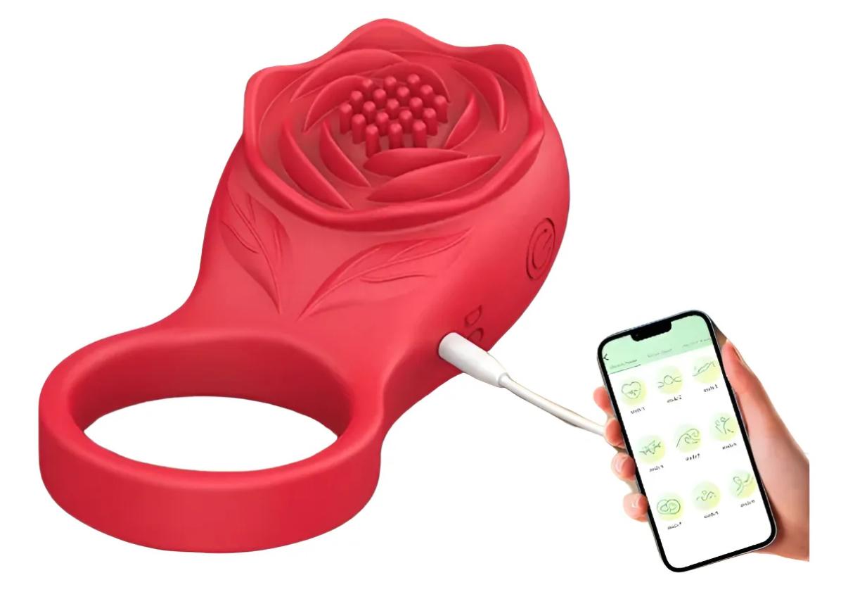 Anillo Vibrador Inteligente con Control por App – Diseño Rosa - Imagen 2