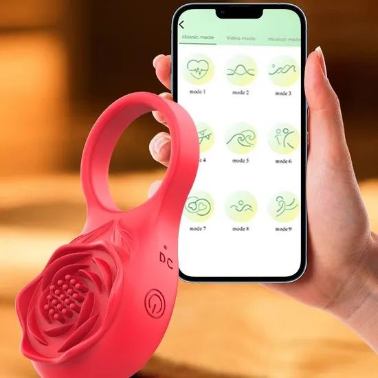 Anillo Vibrador Inteligente con Control por App – Diseño Rosa - Imagen 4