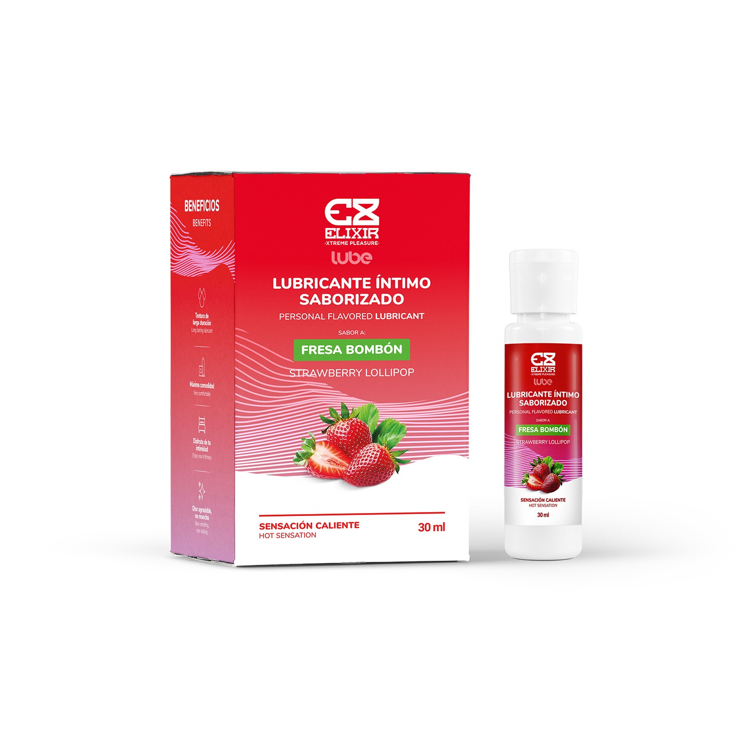 Lubricante Fresa Bombon Elixir Sensación Caliente