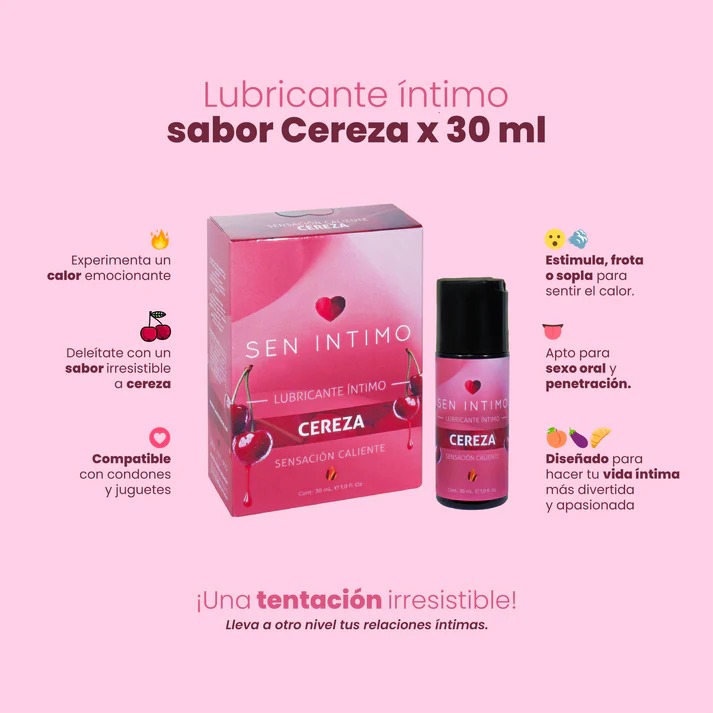 Lubricante Intimo Caliente con Sabor a Cereza 30 ml – Sen Íntimo - Imagen 2